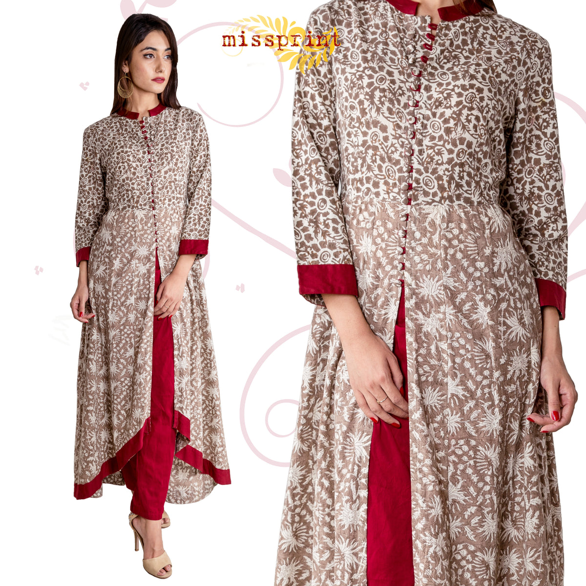 Indo western kurti on sale pattern