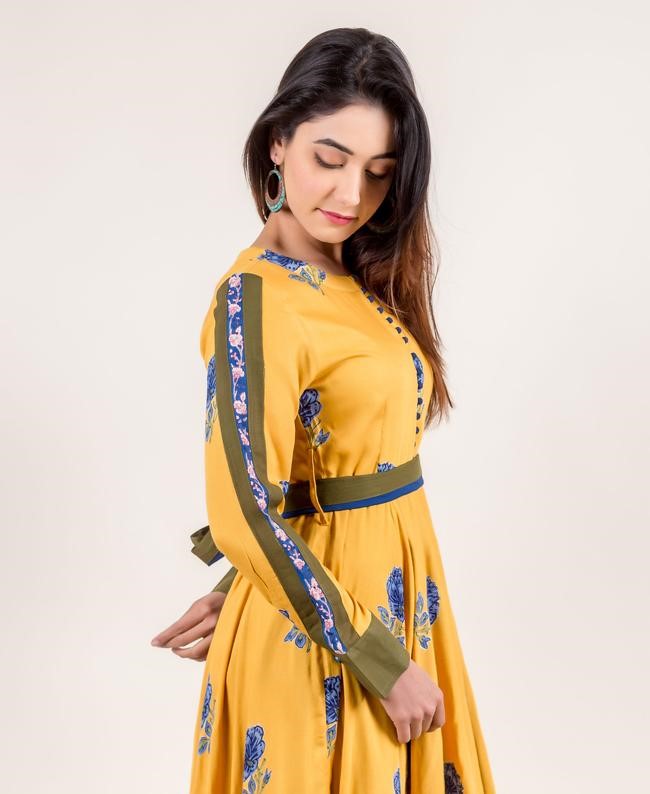 Mustard yellow ethnic clearance dress